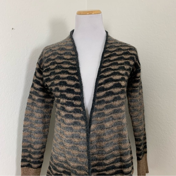 Jones New York Wool Mohair Blend wavy Stripe Ombré Cardigan Sweater Size Small - Picture 5 of 15